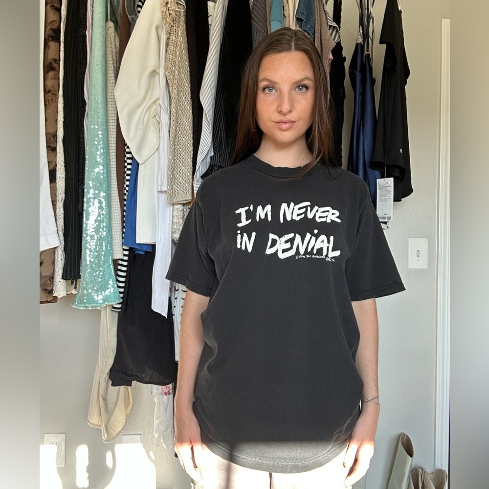 Vintage 90s Fruit of the Loom Graphic Tee – “I’m Never in Denial” - Picture 4 of 6